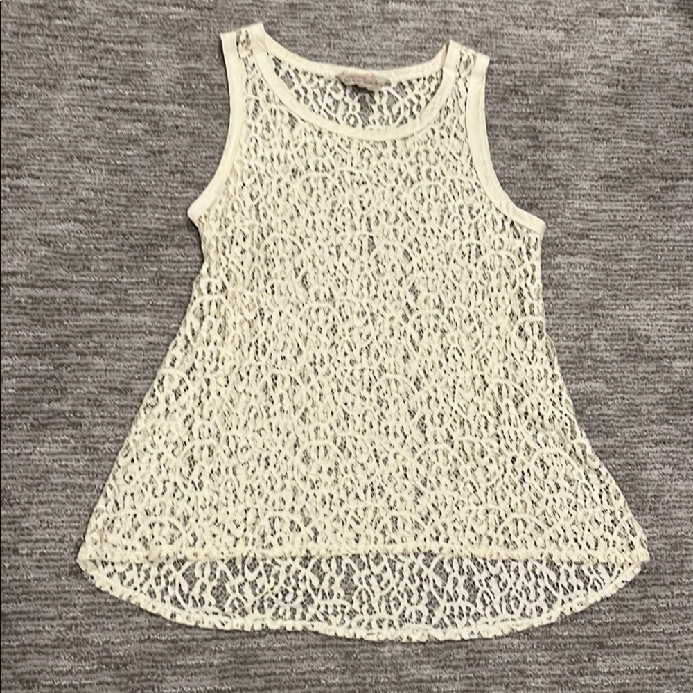 Banana Republic women’s Elegant Cream Lace Sleeveless Top